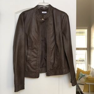 Brown Leather-Look Jacket